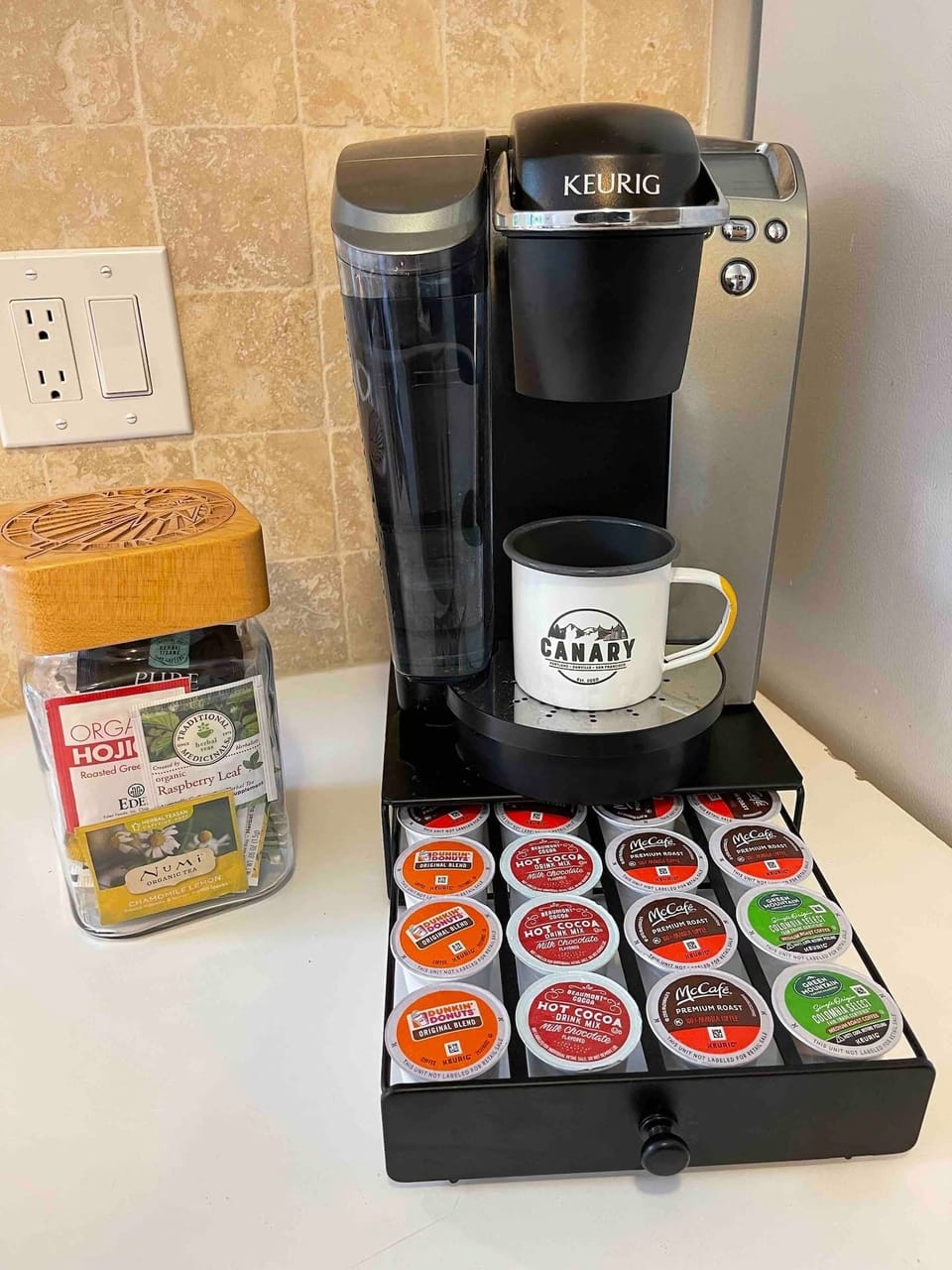 Dedicated tea and coffee station