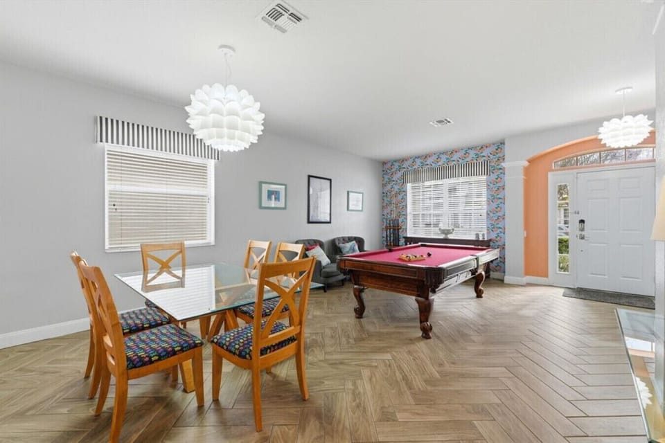 Front room, billiards and dining