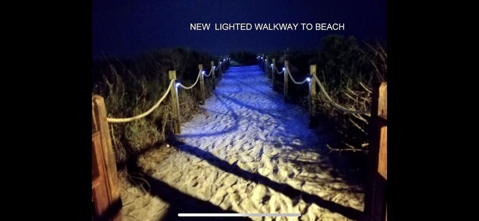 Lighted walkway to the beach!