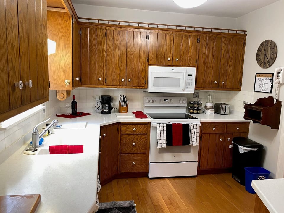 Nice clean kitchen with all the convenience of the home.