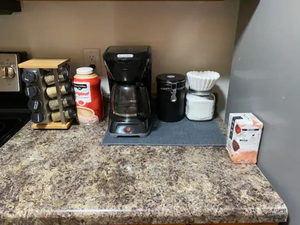 Coffee and condiments are provided on the house!