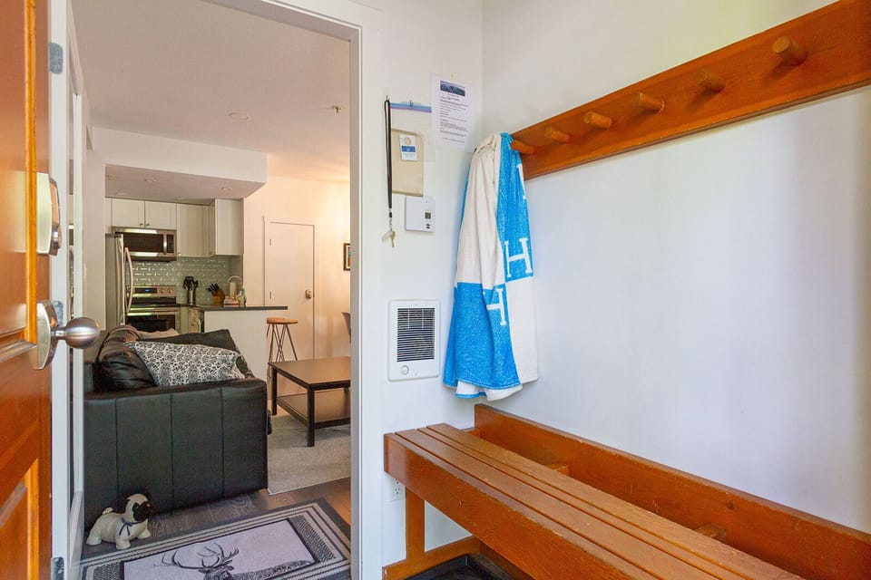 Entryway with ski storage and coat closet