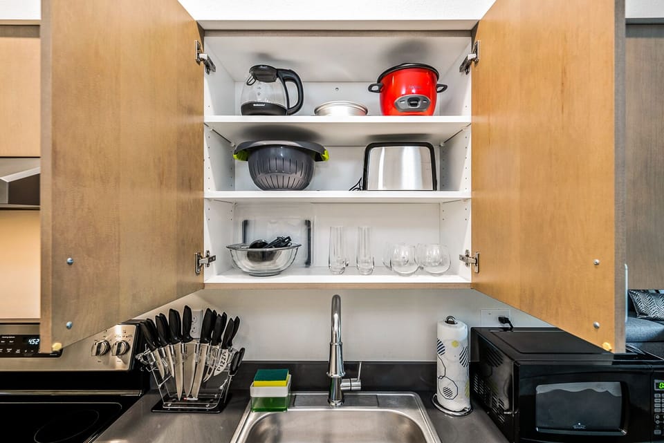Quick and easy kitchen gadgets to make your stay feel like you never left home.
