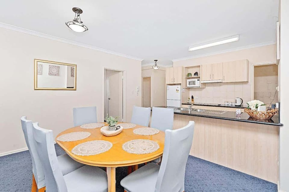 Dining area with open kitchen