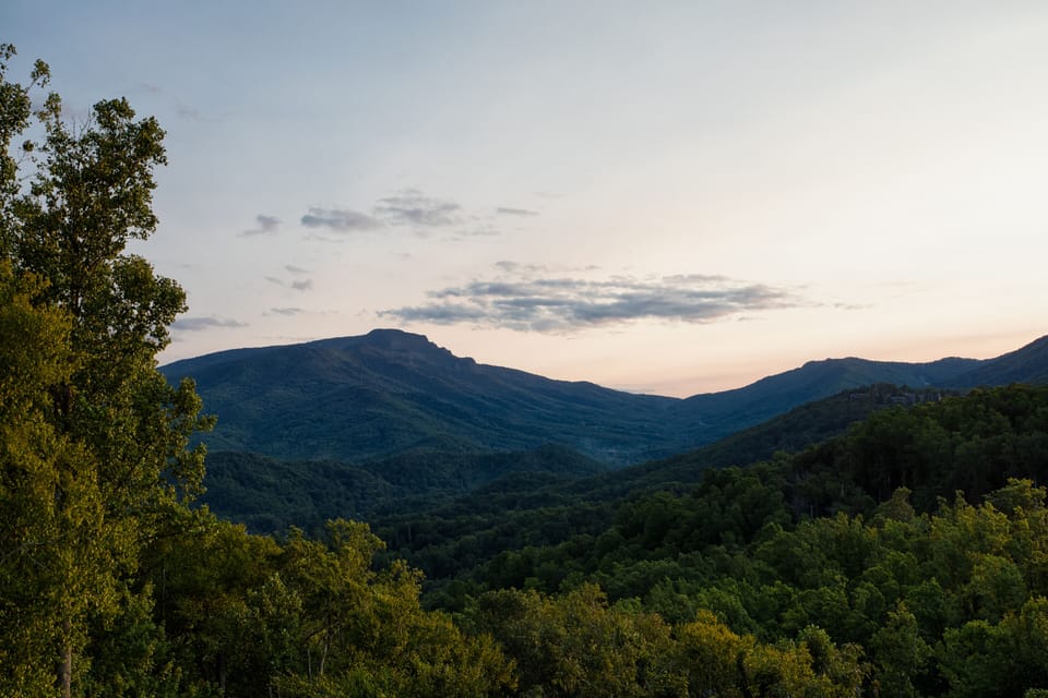 Grandfather Mountain at sunset.