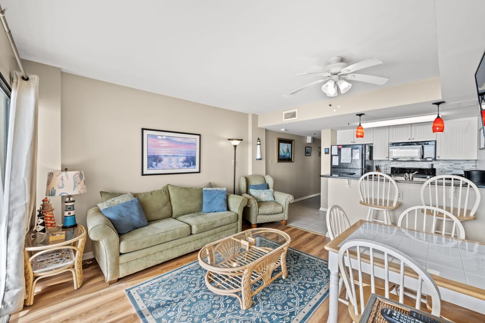The ocean front living room is fabulous for movie night with the family.
