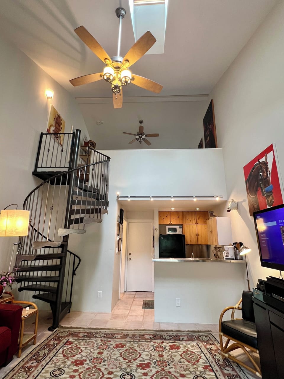 Open floor plan with full size refrigerator and stove.  Bosch dishwasher.