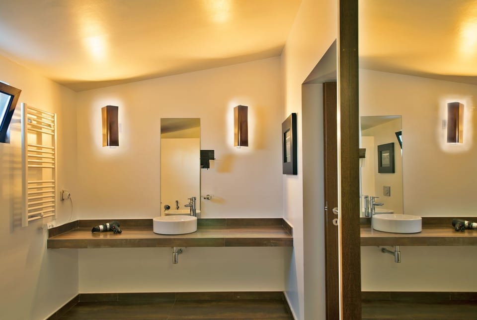 Get ready for your day in the bathroom.