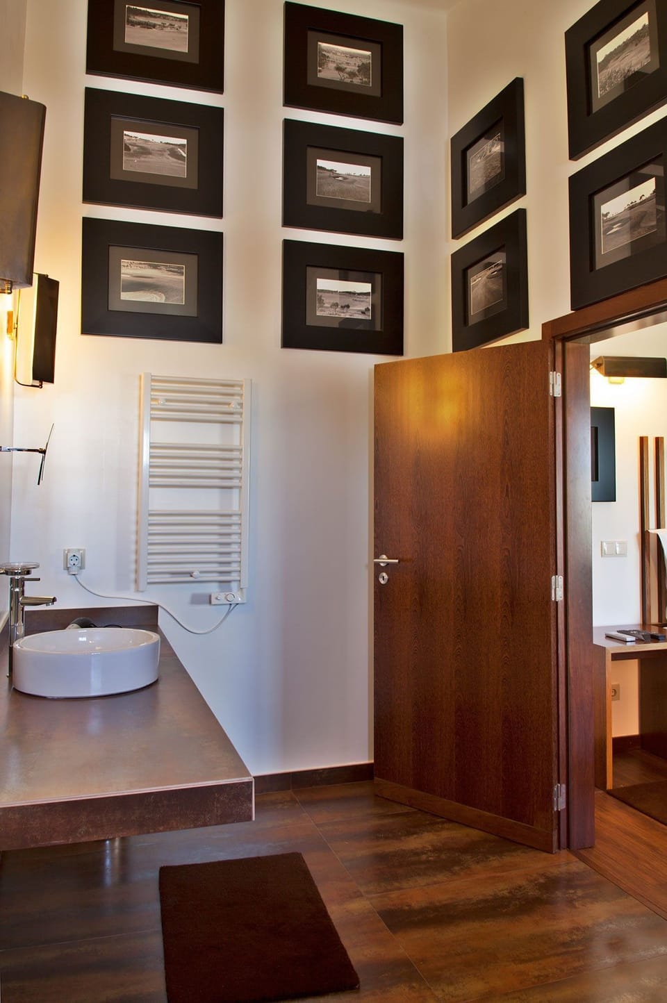 Get ready for your day in the bathroom.