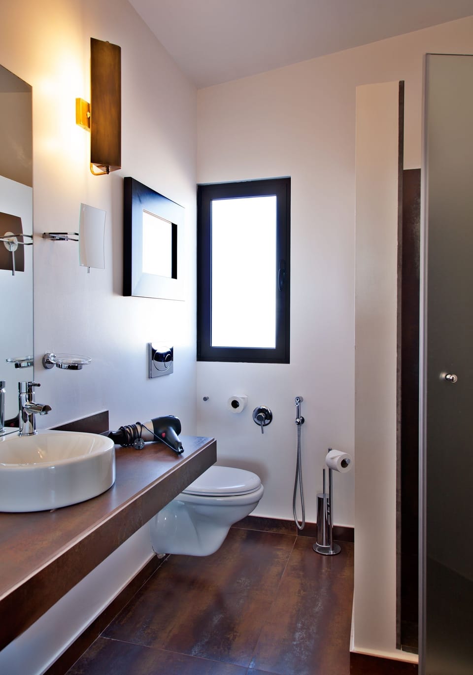 Get ready for your day in the bathroom.