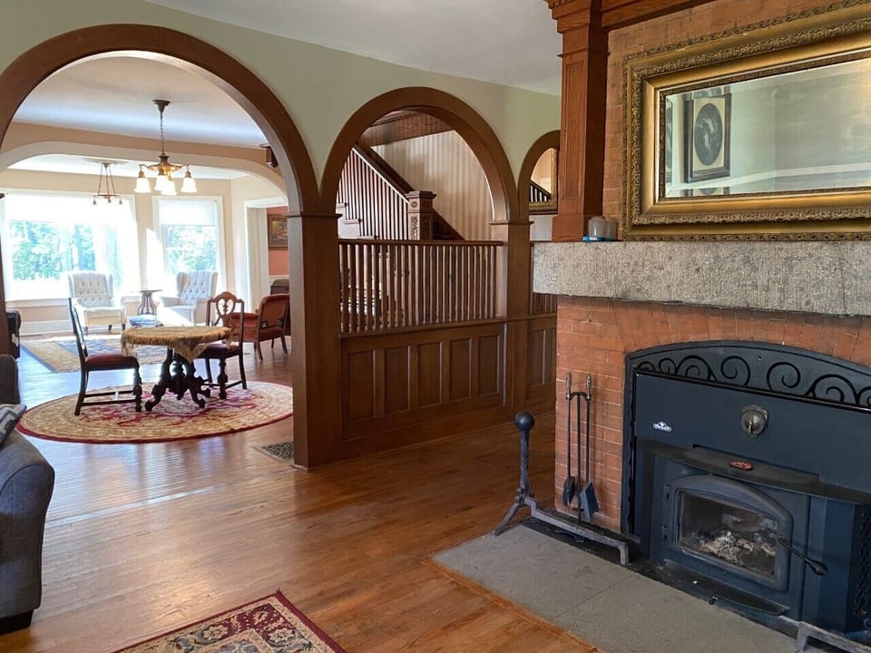 Enjoy cozy fires by the wood burning fireplace in the winter months.