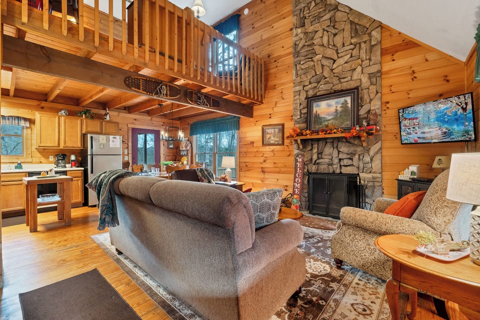 Open concept living with cathedral height ceilings for everyone to enjoy.