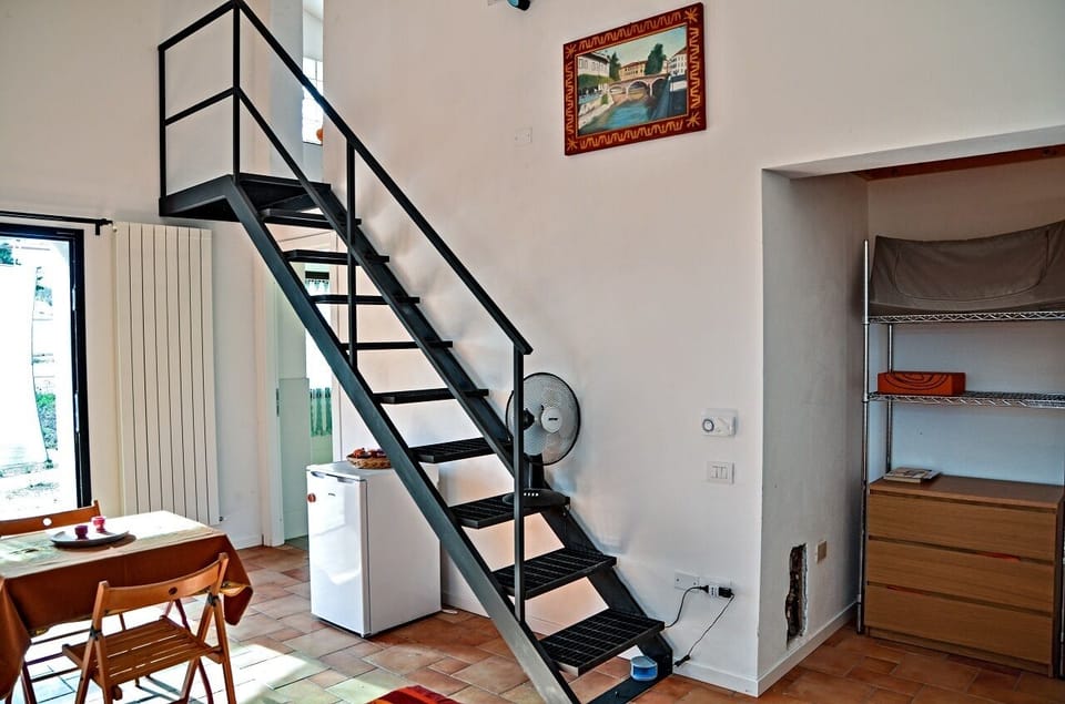 upstairs