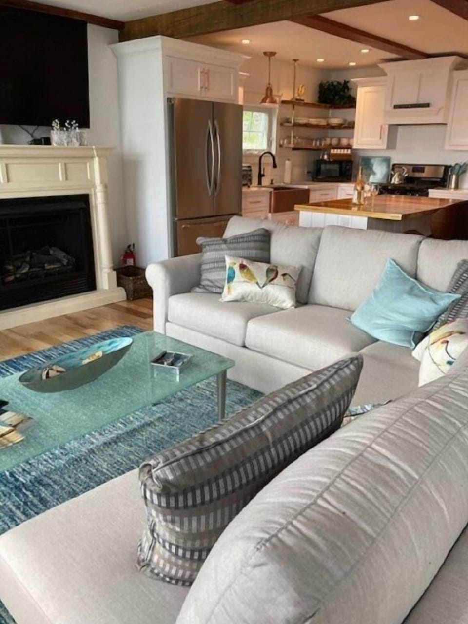 Open floor plan, living room, kitchen area~