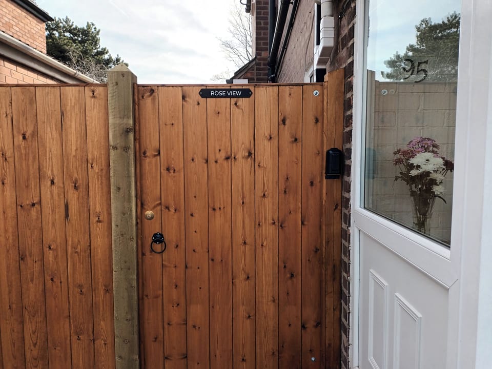 Entry to the bungalow is through the side gates