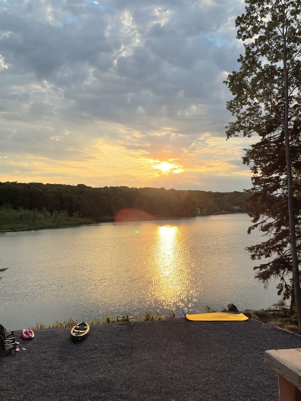 The best sunsets can be viewed from our backyard.
