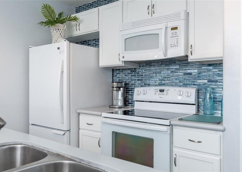 All the kitchen appliances and tools to dine in.