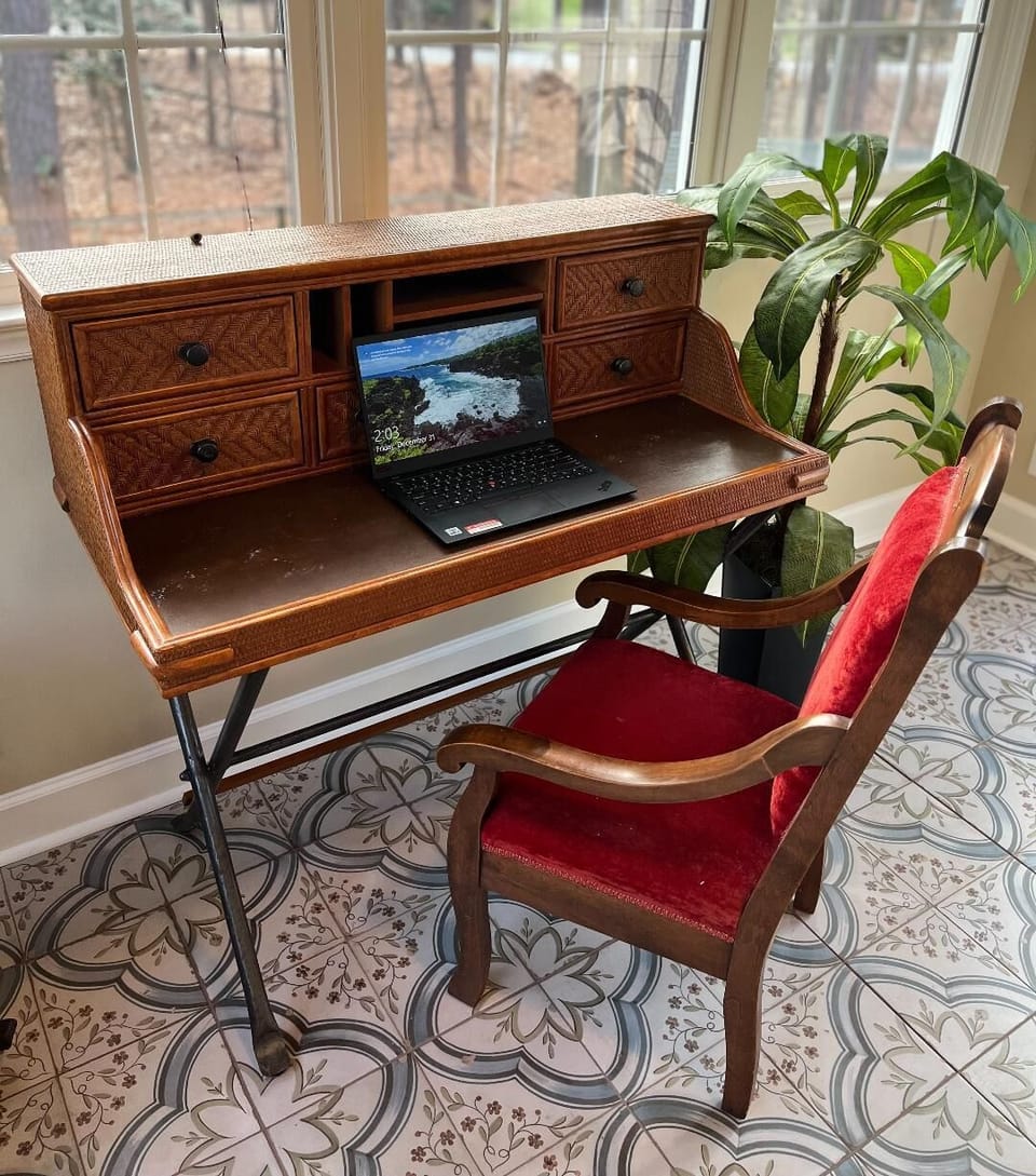 Laptop Workspace with Views of Nature