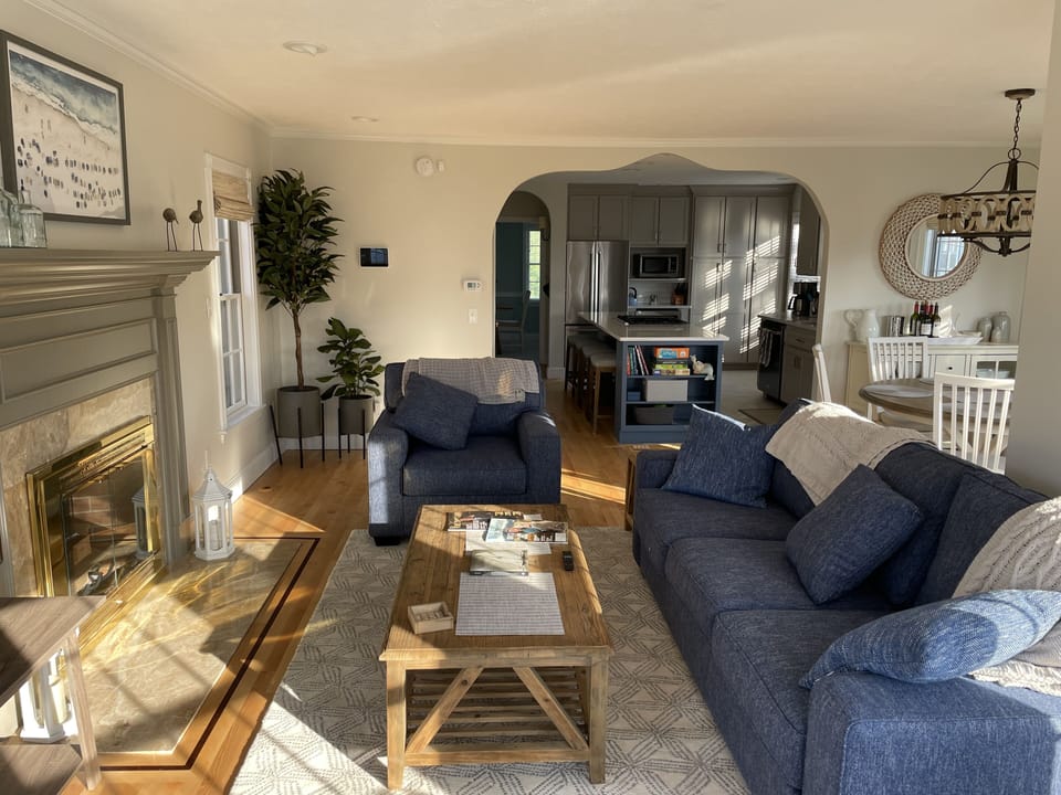 View into main floor from chair in living room