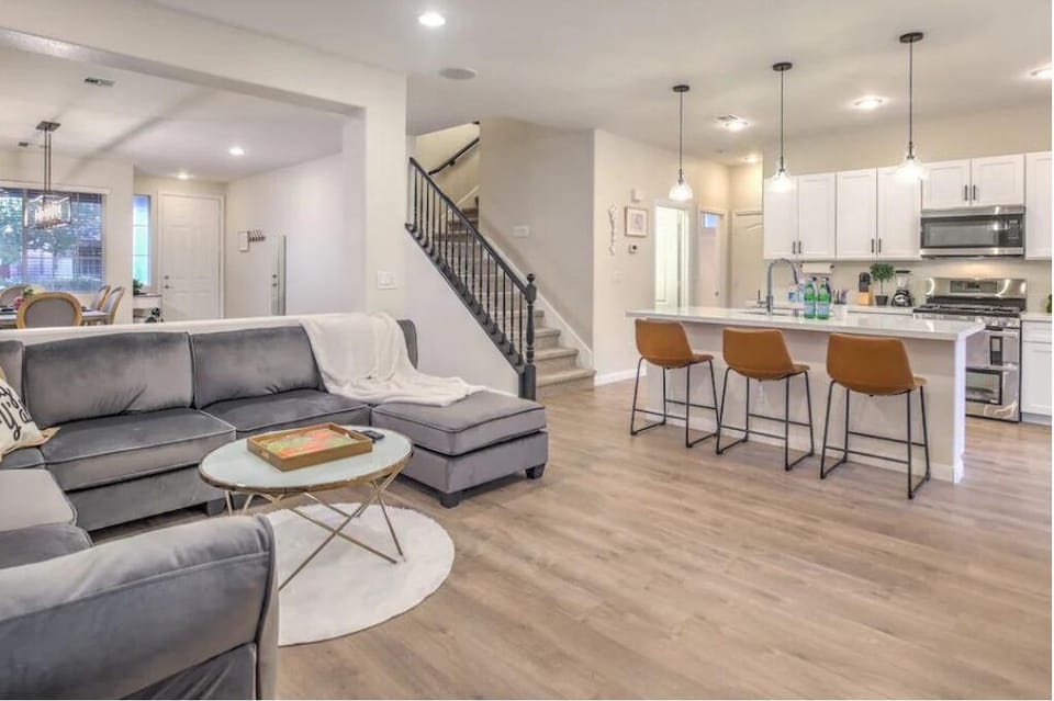 Don't miss any moment of fun by changing your setting in this open floor plan.