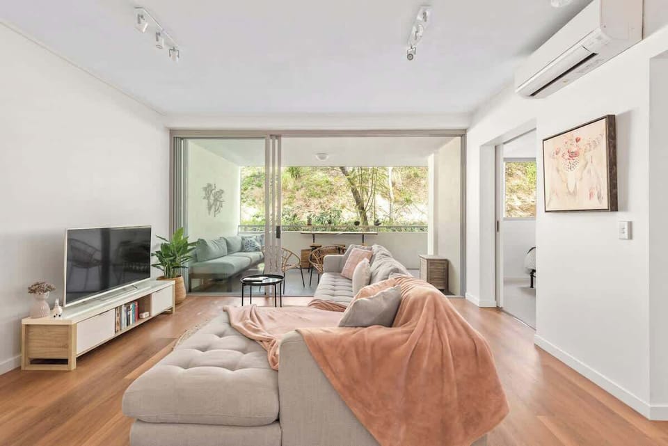 Sony Smart TV + slide open the huge doors to the large, private balcony
