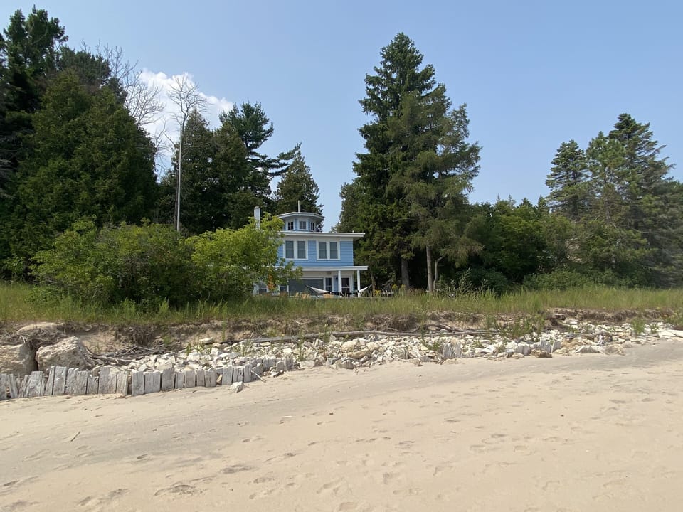 Beach view of cottage