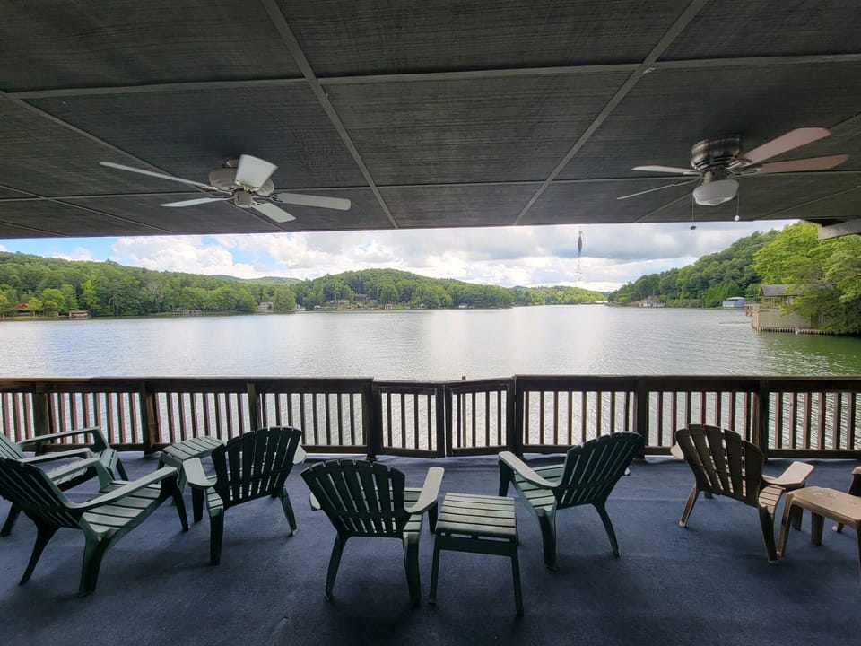 View of the water from the boathouse.