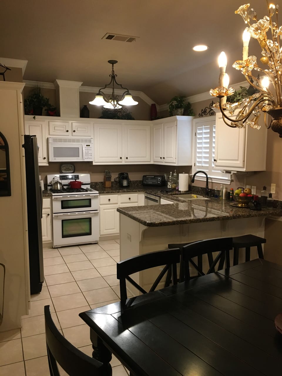 View of kitchen from dining room
