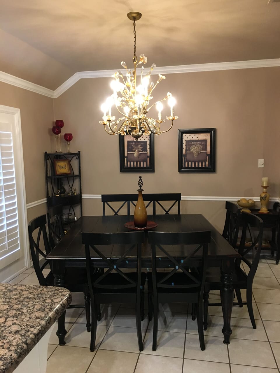 View of dining room from kitchen
