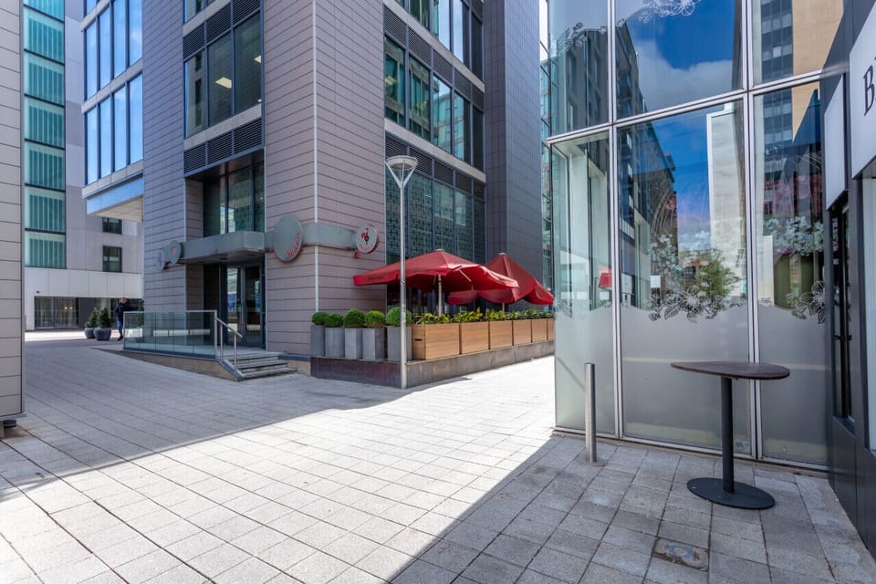 The apartment is located at The Hub where you have a range of shops, restaurants, bars and cafe's just a stone's throw away.