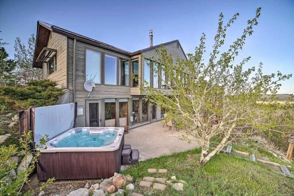 Soak in the hot tub after a long day and enjoy the scenery and the stars