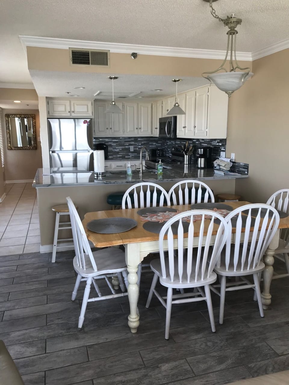 View from the living room (old dining set has been replaced)
