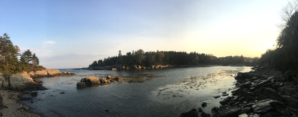 little harbor at high tide (1-2 min walk)