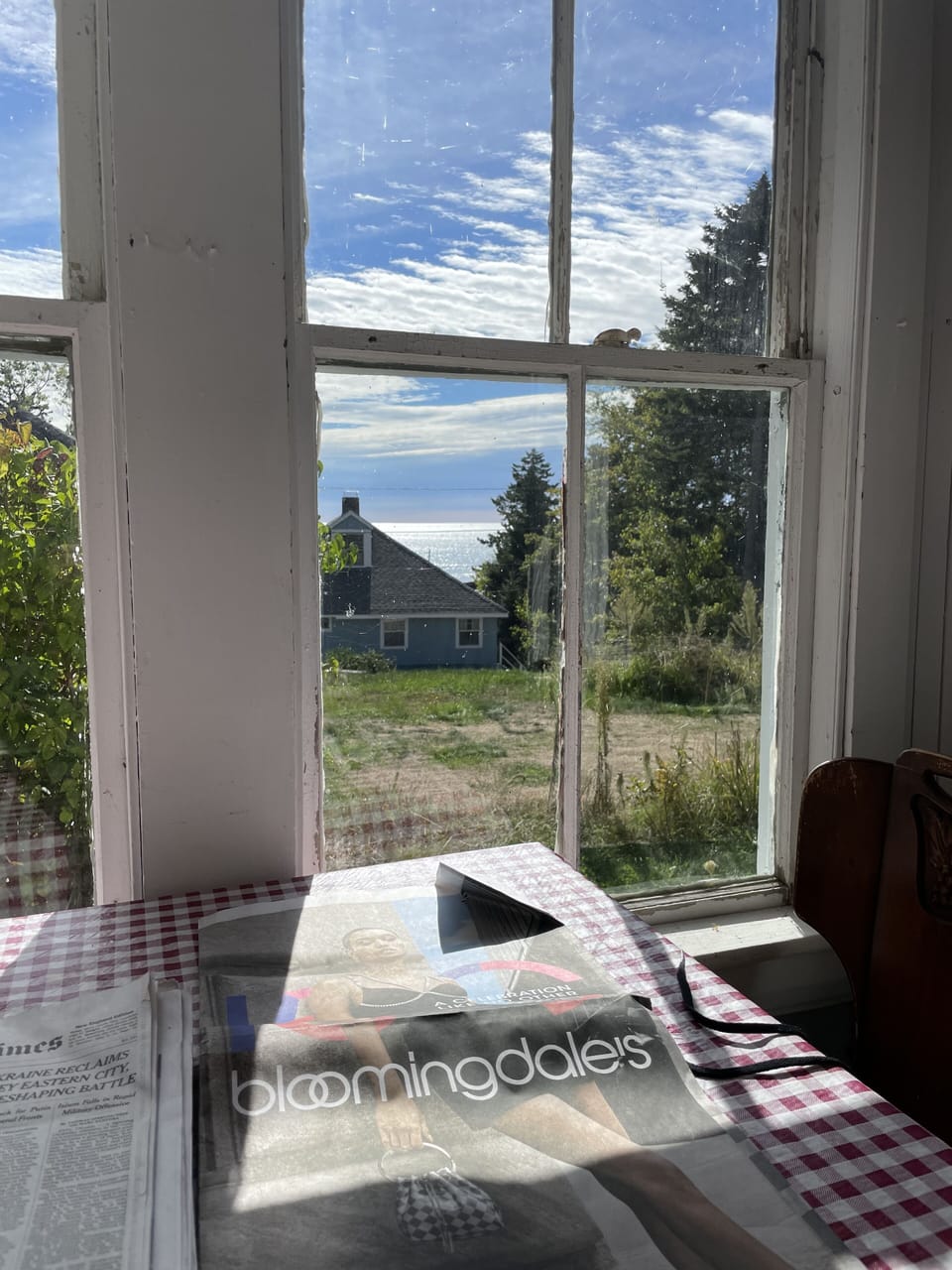 kitchen table looking east