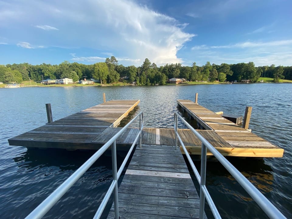 Large floating dock with slip