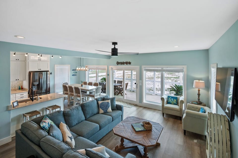Open living space to cook and relax.