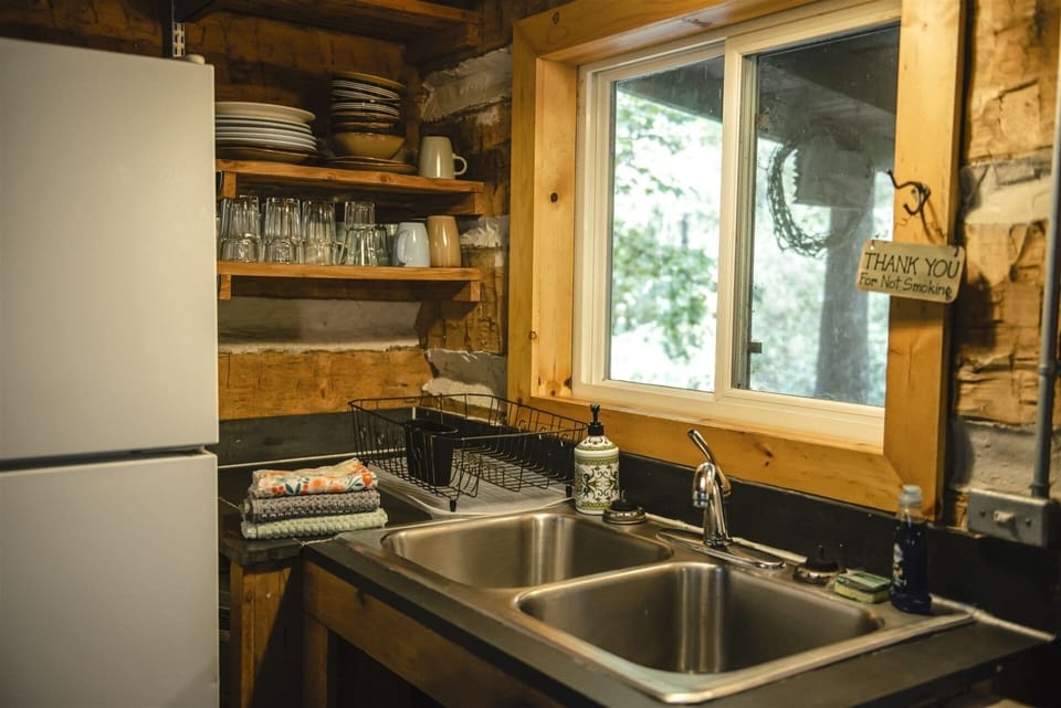 Dishes, silverware and basic cooking items are supplied