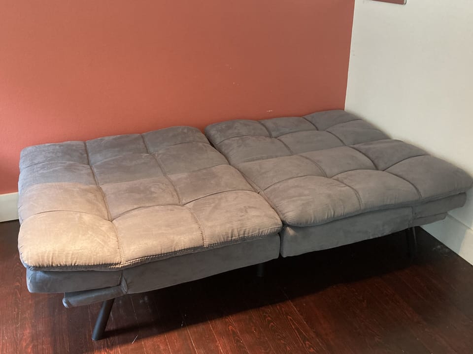 Futon for extra sleeping-2” foam mattress available for guest use.