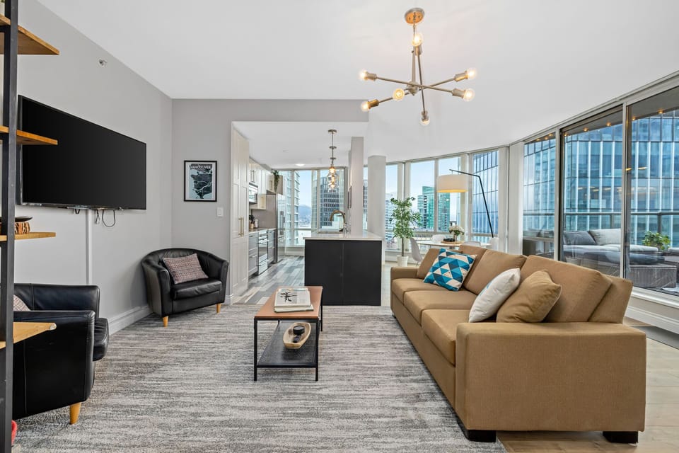 Surrounded by floor to ceiling windows and plenty of natural light