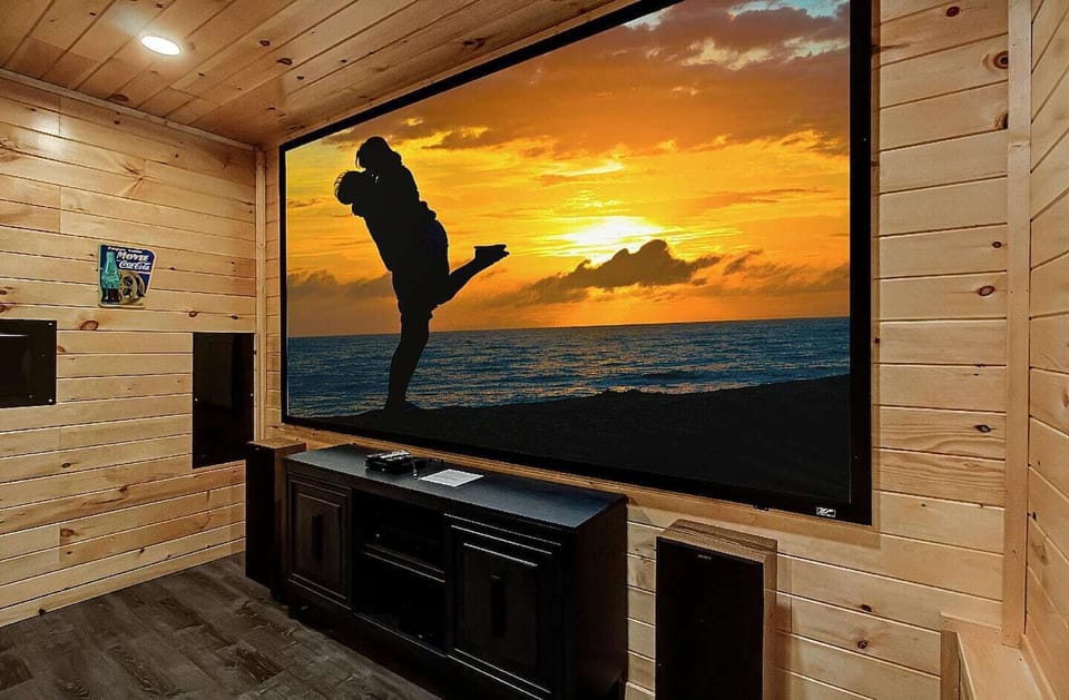 Enjoy your favorite movie at night in the home theater with a 15' screen plus game room.