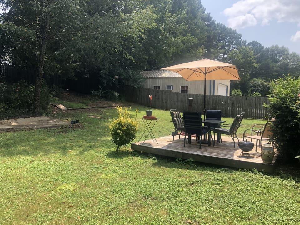 Backyard with deck