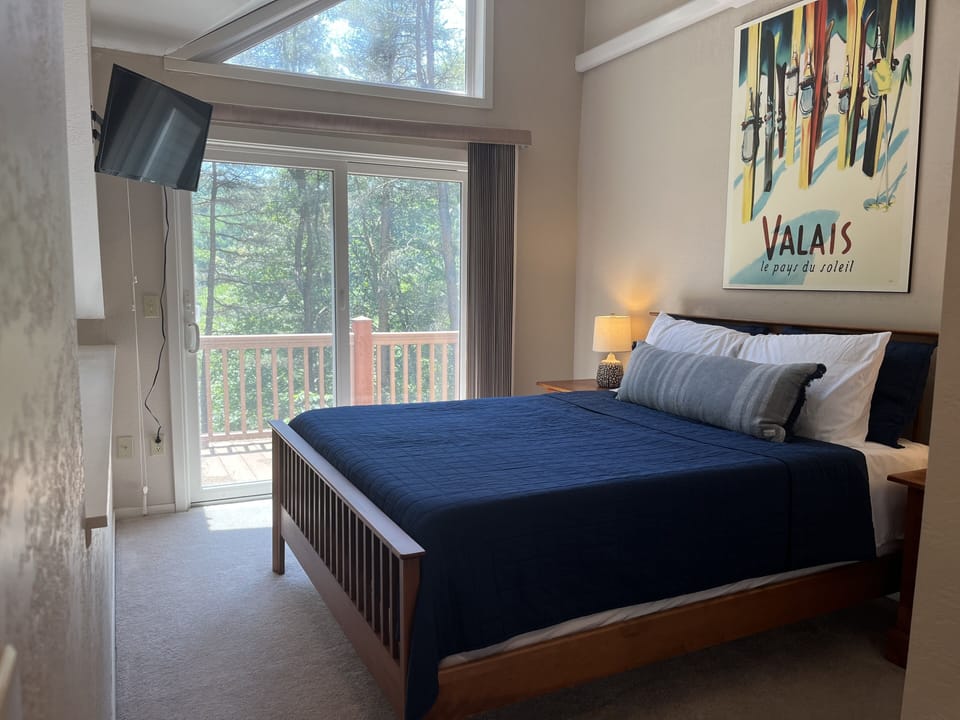 Loft bedroom with upstairs bathroom