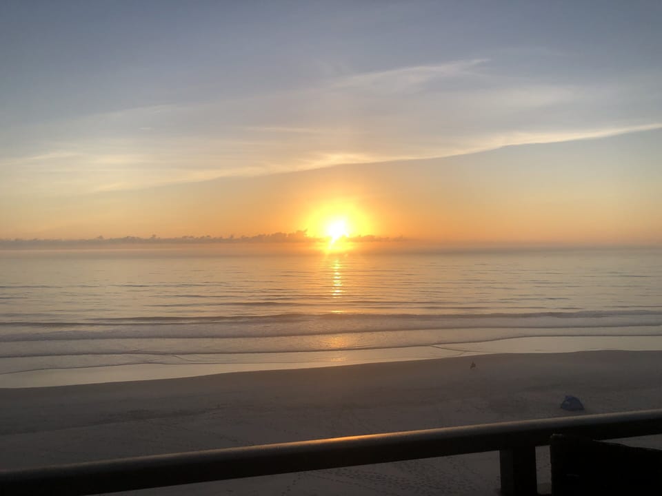 Beautiful sunrise view from large balcony