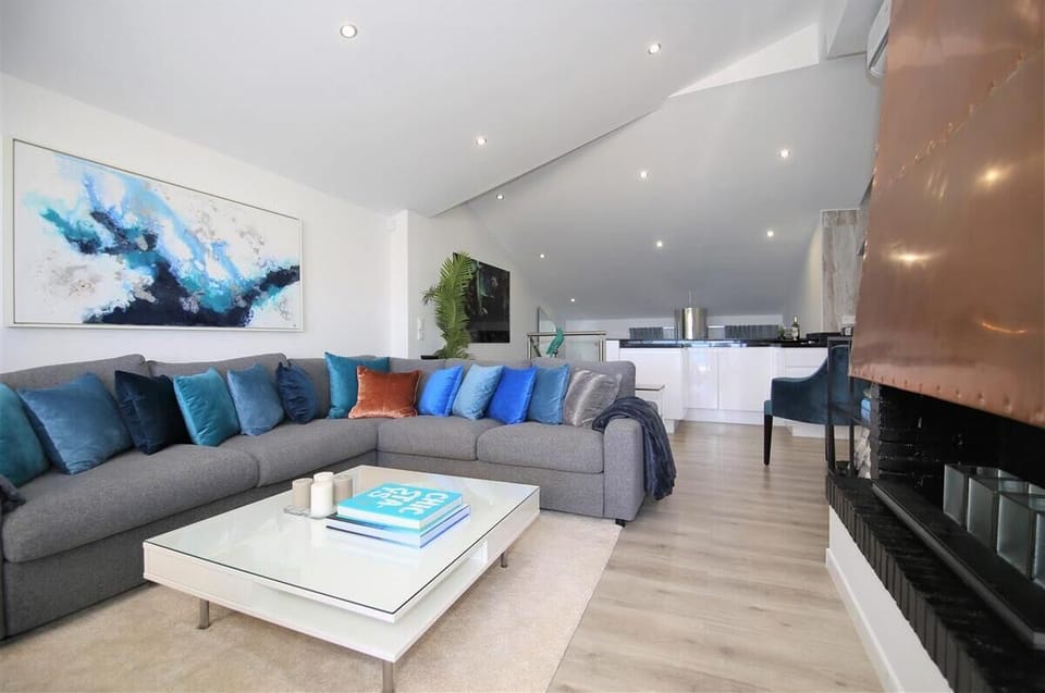 View of the modern lounge area from another angle