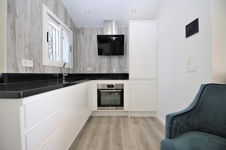 Another view of the modern open kitchen