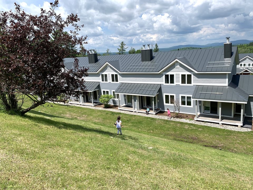 The outside back of the condo.