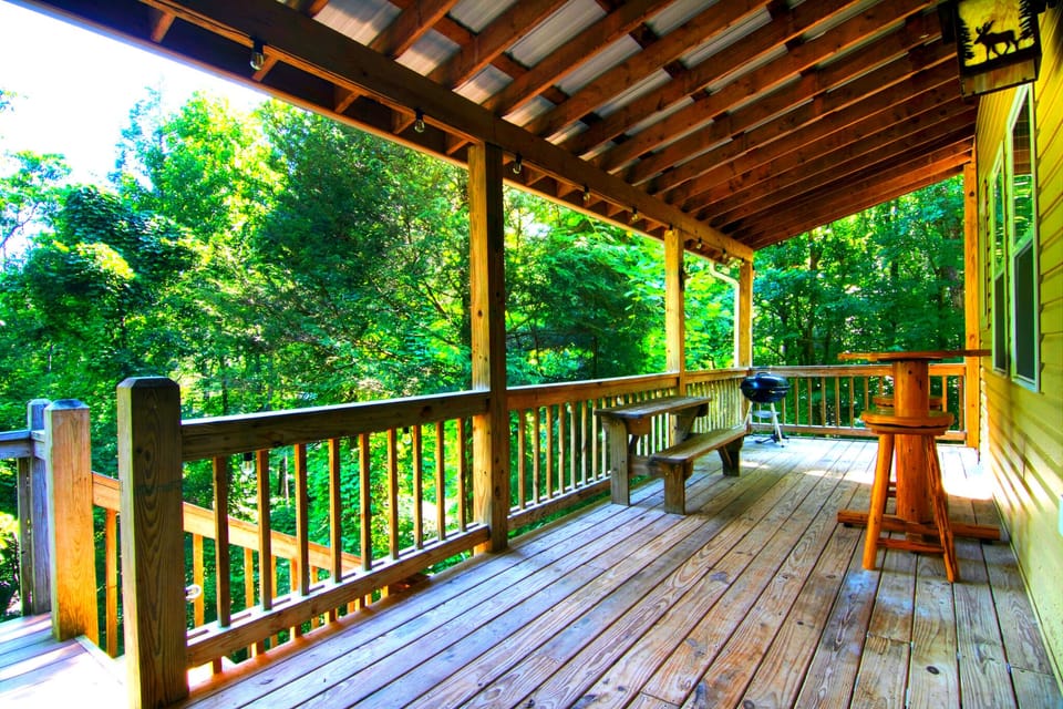 With a wraparound deck you'll have a charcoal grill to cook meals outside