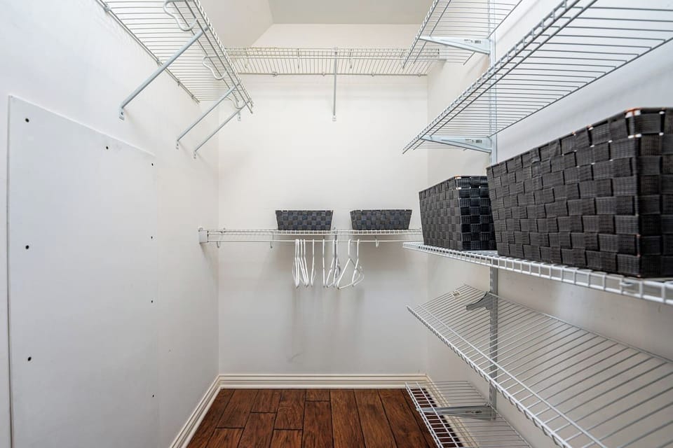 Full size walk-in closet.