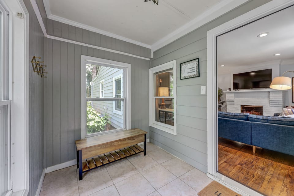 Mud room, entrance to home leading to living room.