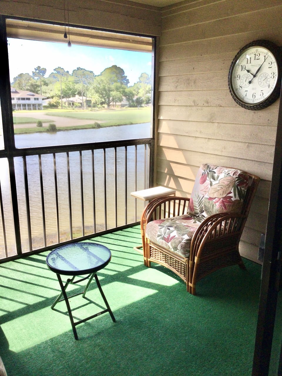 Upstairs Outdoor Porch overlooking Sea Palms18th Green and Lagoon